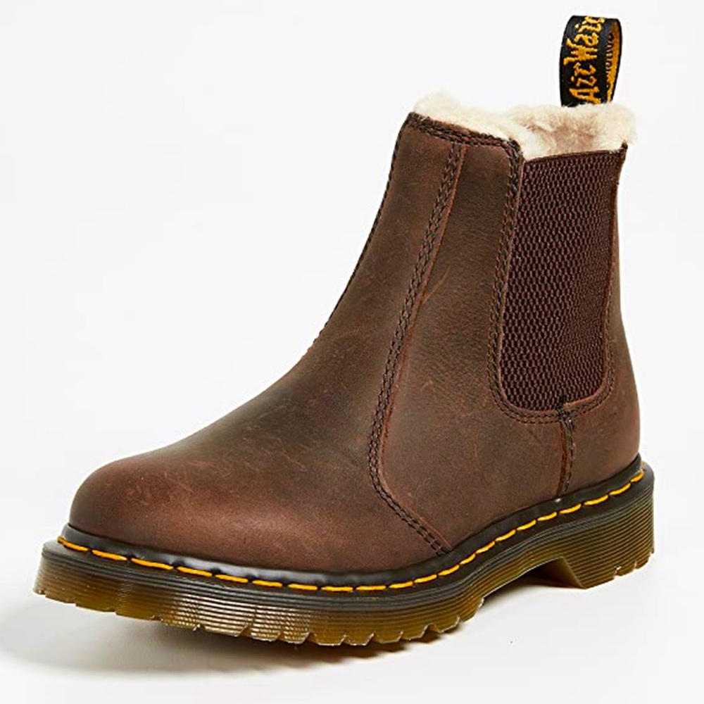 RARE Dr Martens Leonore Fur Lined Chelsea Boots